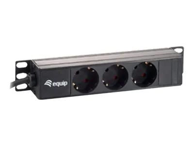 Equip pro - Stromverteilungseinheit (Rack - einbaufähig) - Wechselstrom 250 V - 3500 Watt - Eingabe, Eingang Stromversorgung - Ausgangsanschlüsse: 3 - 1U - 25.4 cm (10")