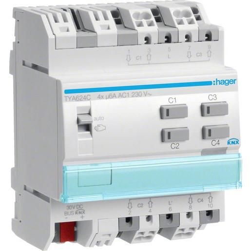 Hager JALOUSIEAUSGANG KNX 4FACH 230V / HAGERS TYA624C HTYA624C