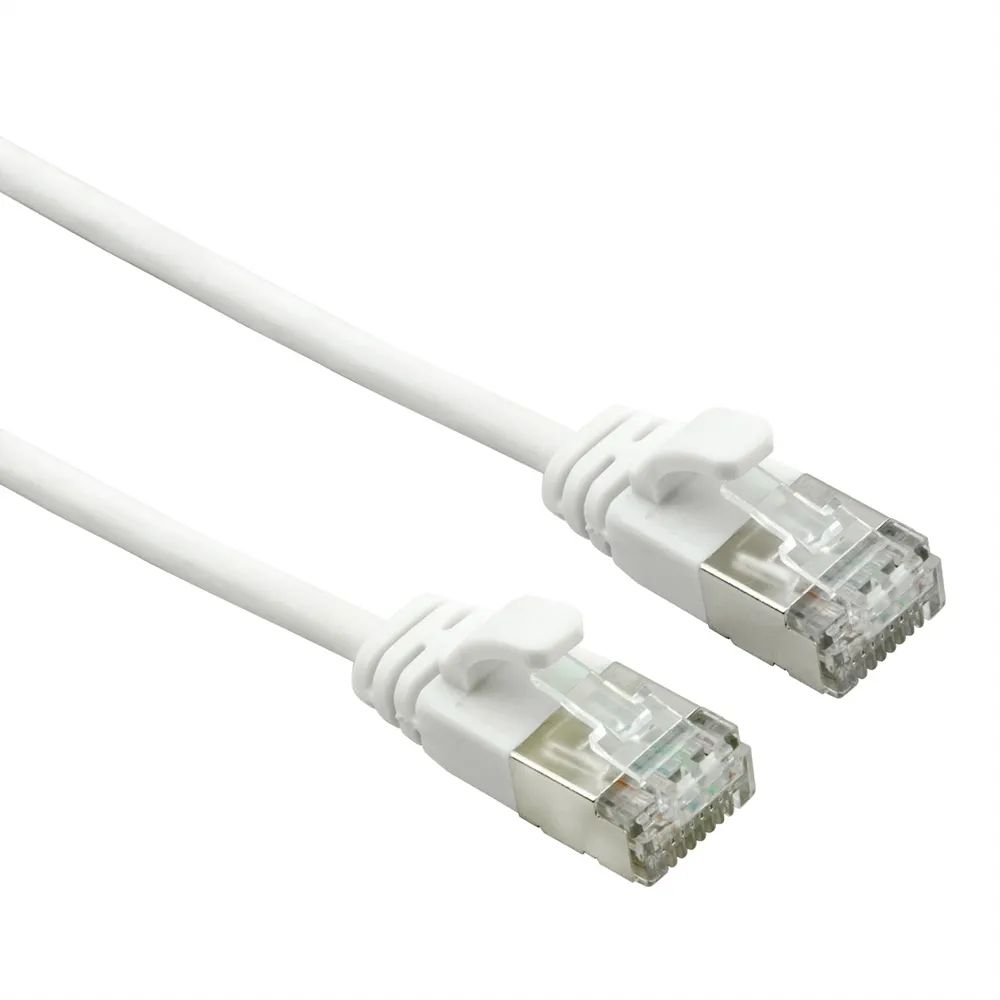 ROLINE U/FTP DataCenter Kabel Cat.7, LSOH, mit RJ45 Steckern (500 MHz / Class EA), slim, weiß, 1,5 m