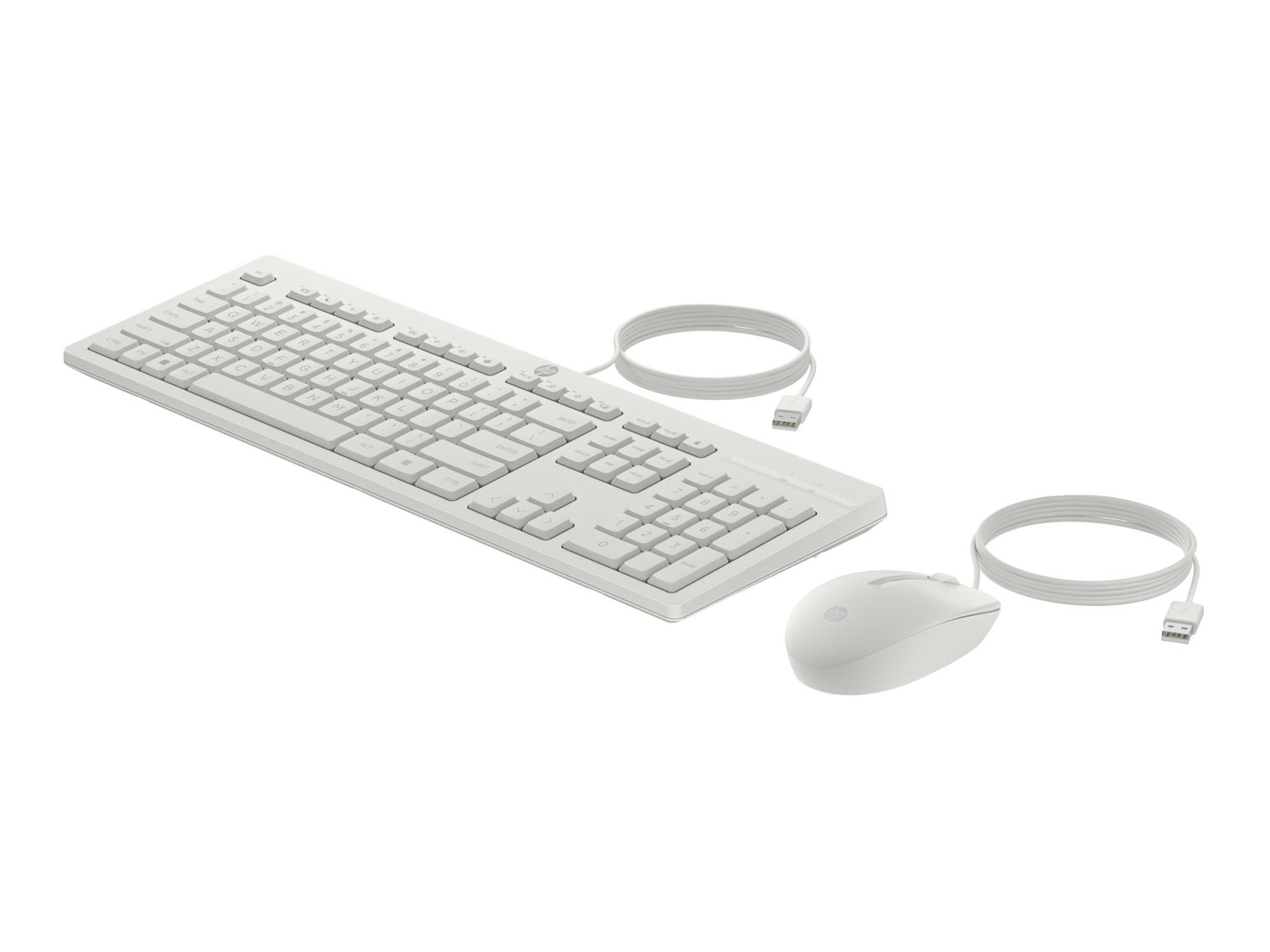 HP 225 - Tastatur-und-Maus-Set - beidhändig, 3-Zonen-Layout, Standard-Tastenweg