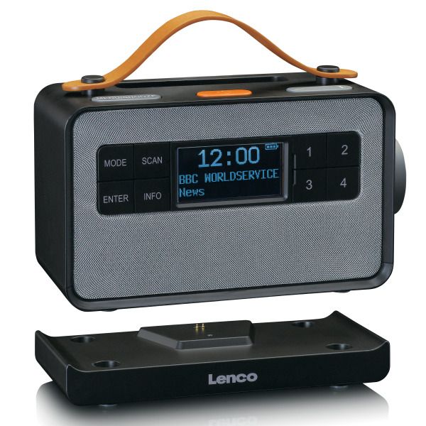 Radio tragb. 2x2W FM/DAB+ BT Akku Dockingstation FB sw-gr