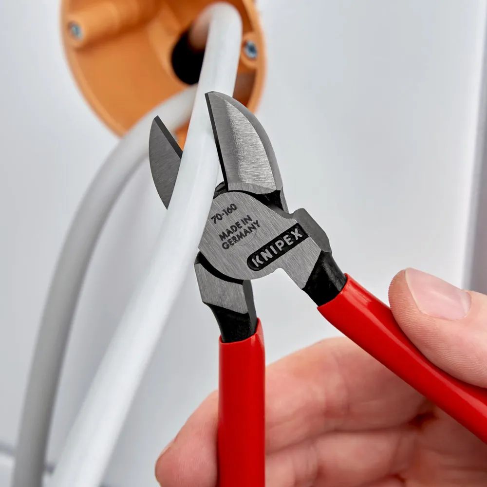 KNIPEX Seitenschneider mit Kunststoff überzogen schwarz atramentiert 160 mm