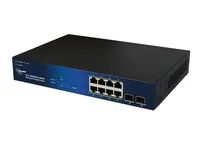 ALLNET Switch smart managed Gigabit 140W 8x PoE+ 2x SFP Lüfterlos 19" - Ethernet - Power over Ethernet