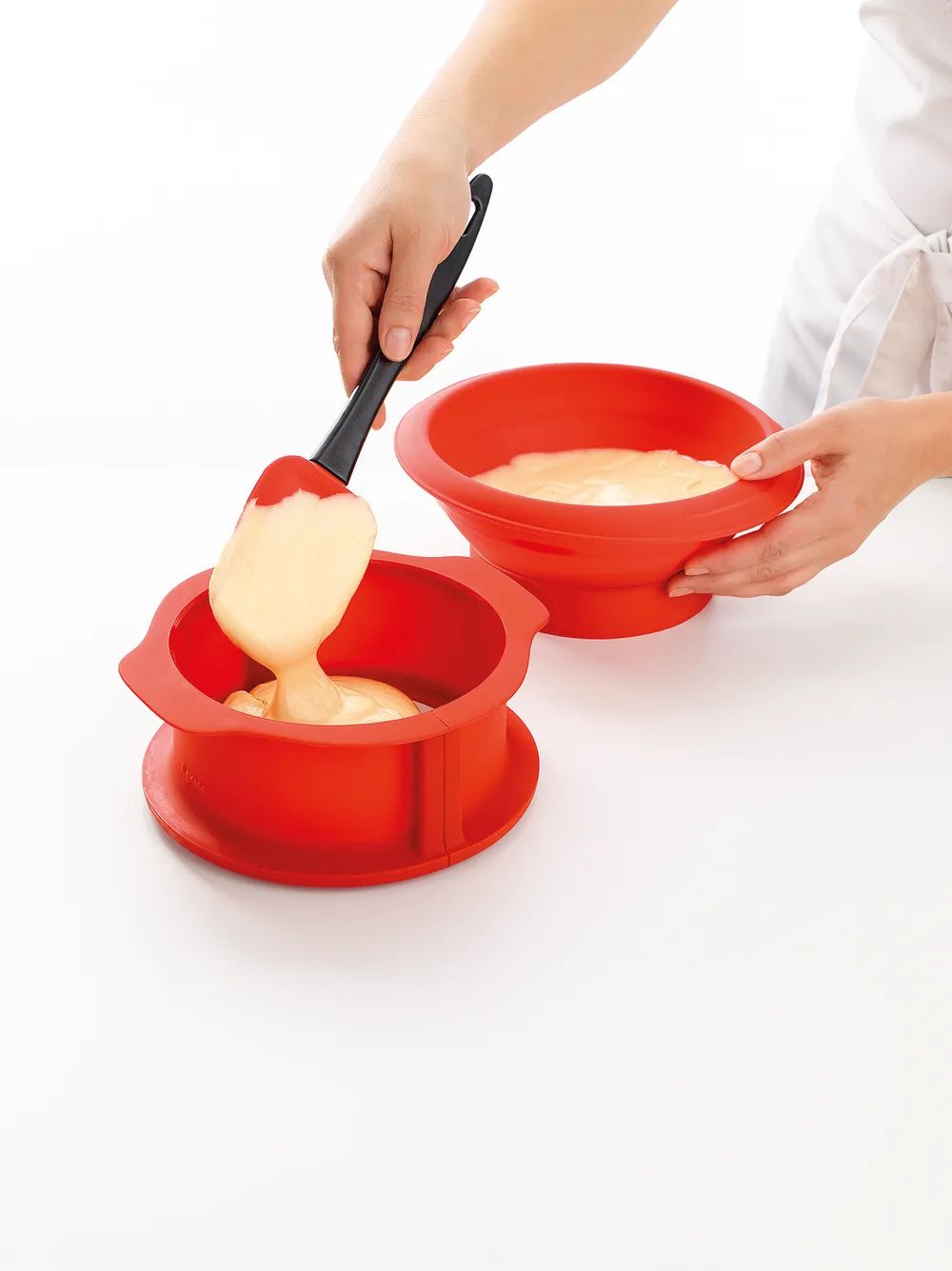 Lékué Springform mit Servierteller, 15 cm - Red