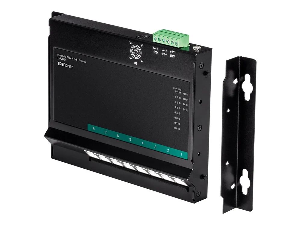 TRENDnet TI-PG80F - Industrial - Switch - unmanaged - 8 x 10/100/1000 (PoE+)