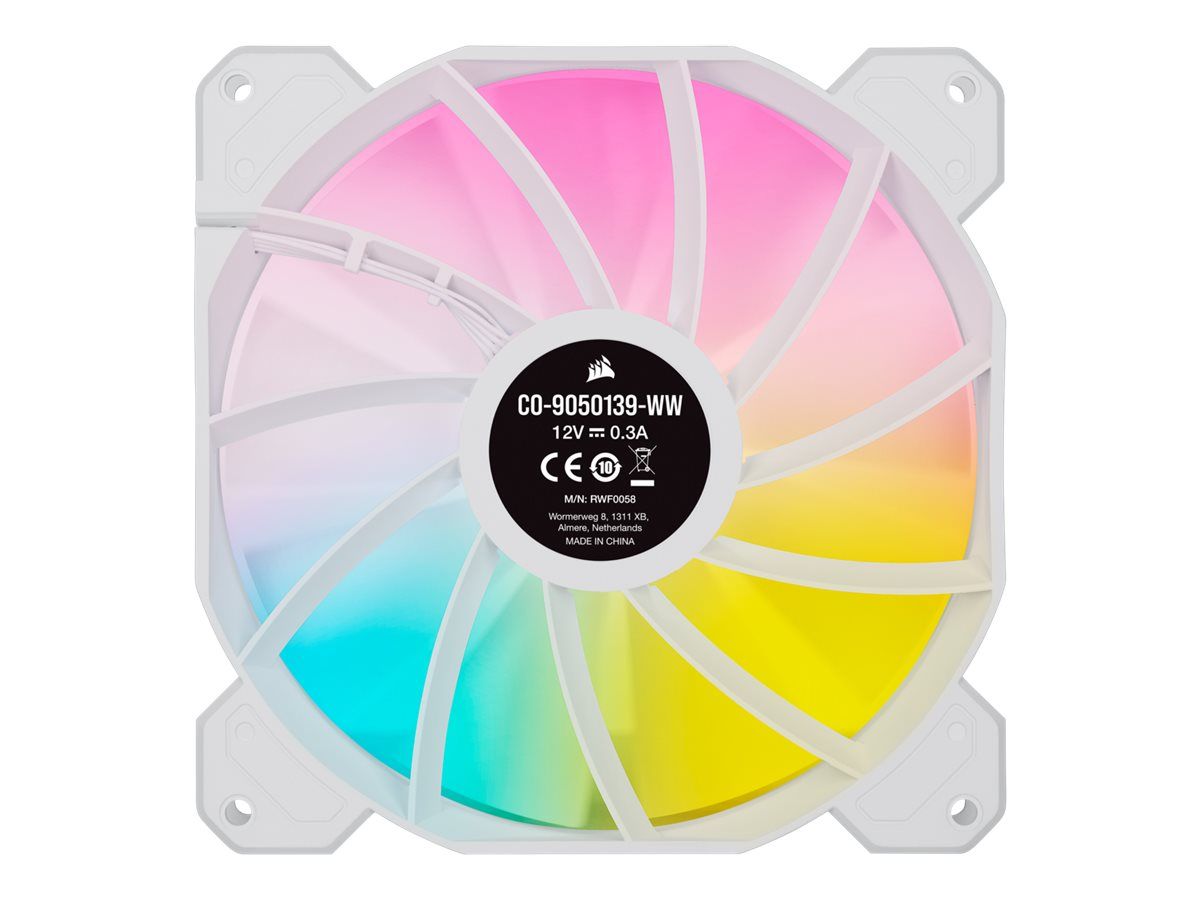 Corsair iCUE SP140 RGB ELITE - Gehäuselüfter - 140 mm - weiß (Packung mit 2)