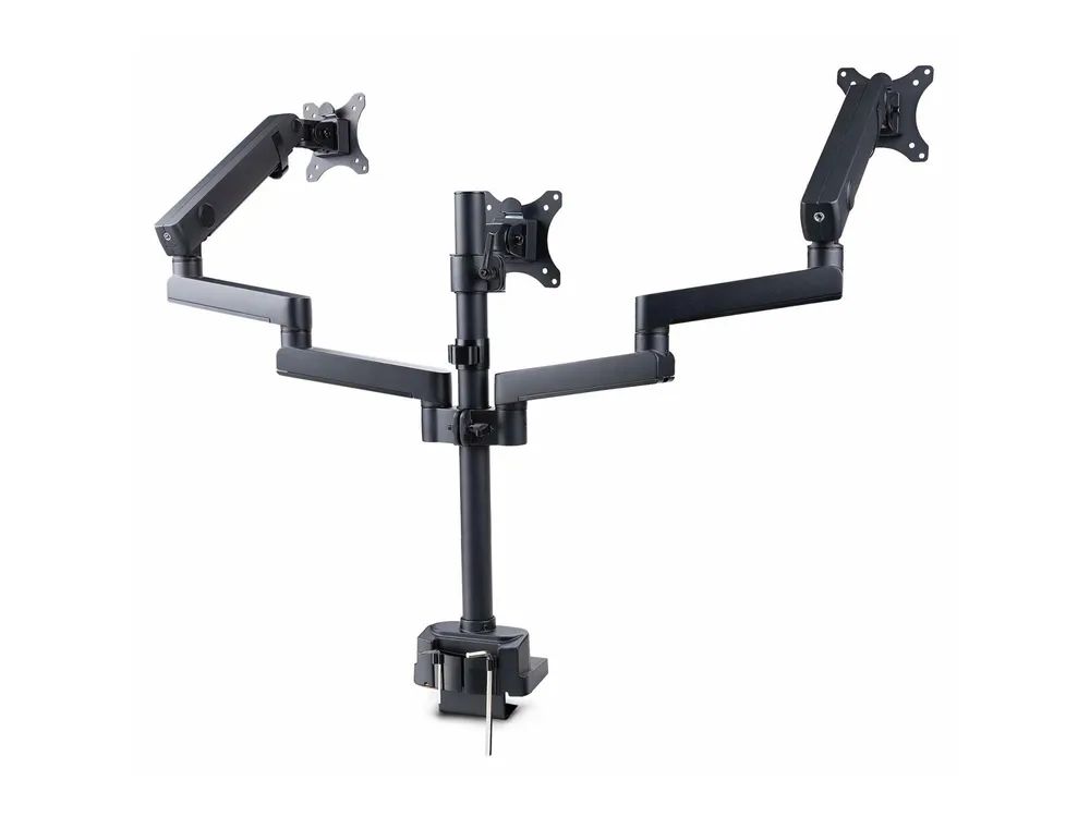StarTech.com Triple Monitor Desk Mount For Up To Three 27in Screens, VESA 75x75/100x100, Tool-Less Arm Adjustments, C-Clamp/Grommet Mount, Spring-Assisted Arms - Befestigungskit - einstellbarer Arm - für 3 LCD-Anzeigen - Aluminium, Stahl, Kunststoff 