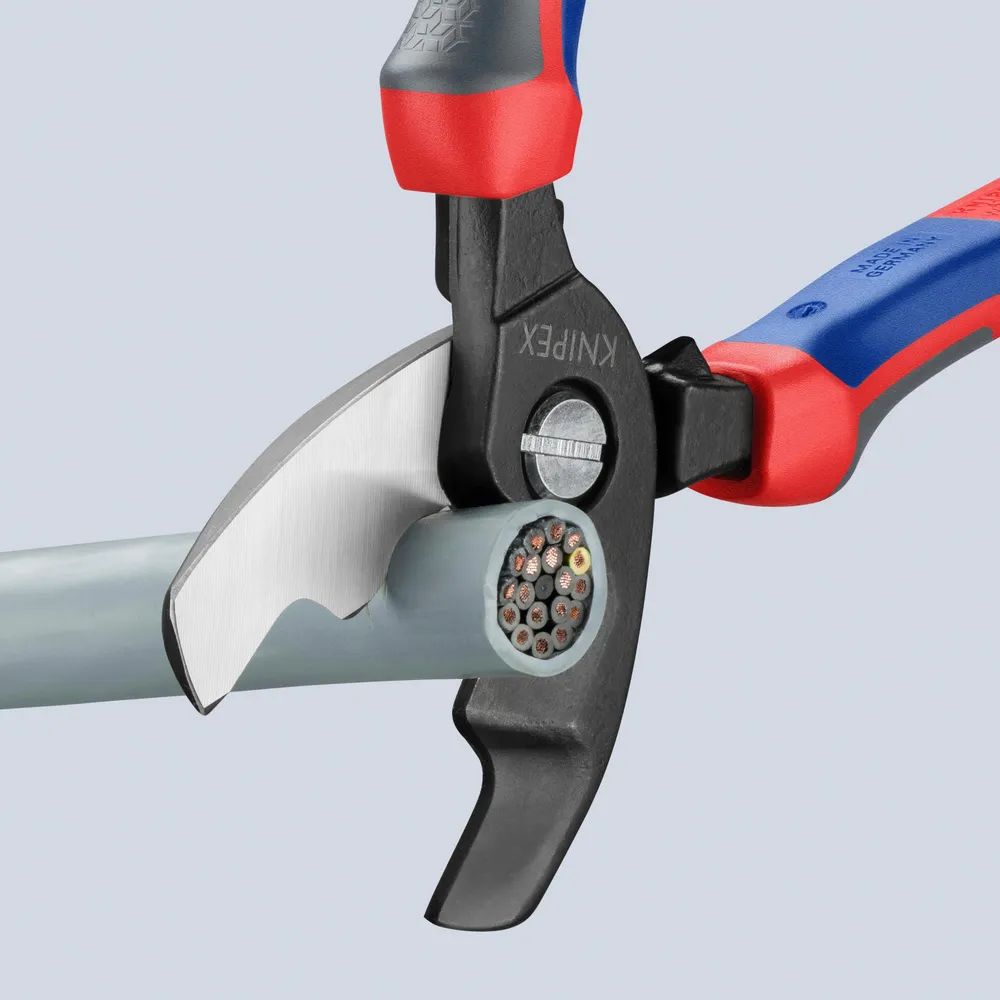 KNIPEX Kabelschere mit Doppelschneide mit Comfort-Griffen brüniert 200 mm