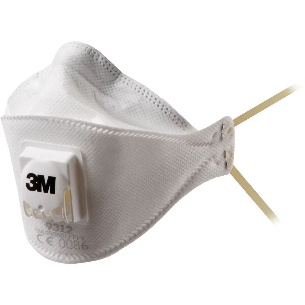 3M Feinstaubmaske 9312+ Filterklasse P1mit Ausatemventil Gummiband gelb