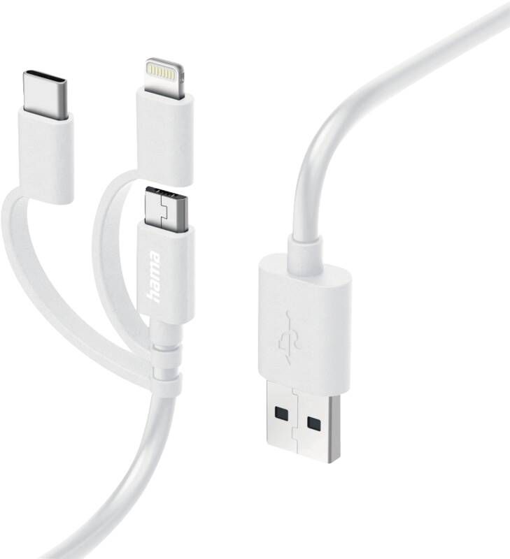 Hama USB-Kabel 201535 3in1,MicroUSB+USB-C+LTG,1M