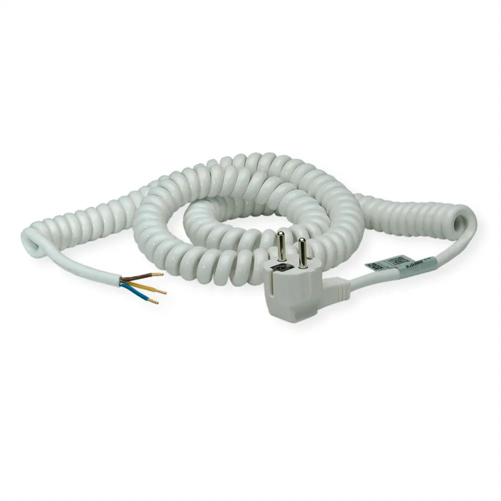 BACHMANN Wendelleitung 1-4m weiss, H05VV-F 3G1,5mm² AEH/CEE7/7