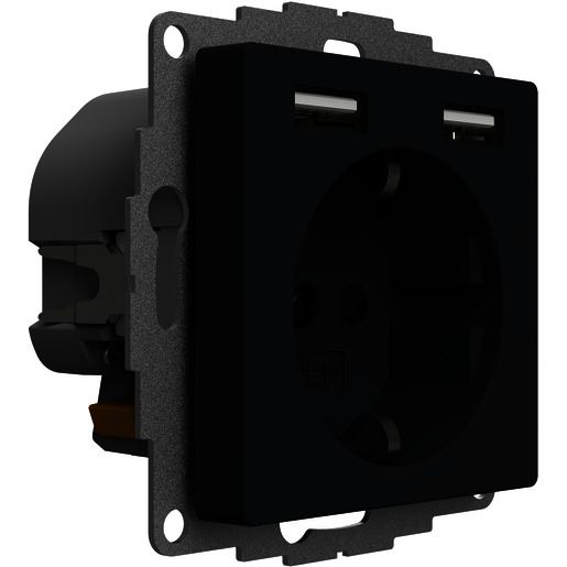 2USB STECKDOSE MIT 2 USB ANTH. MATT / JP-5502F 12W 2,4A 2U-449351