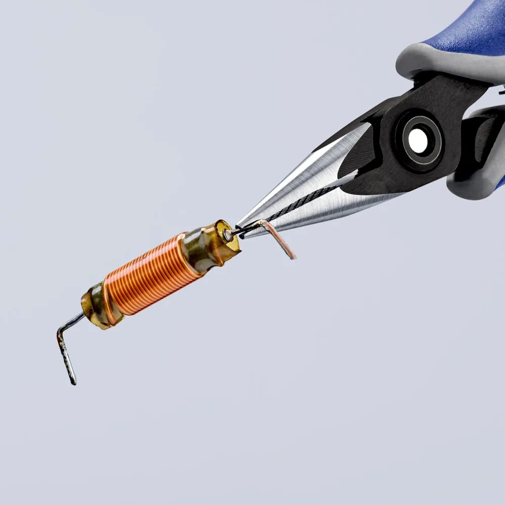 KNIPEX Präzisions-Elektronik-Greifzange mit Mehrkomponenten-Hüllen brüniert 130 mm