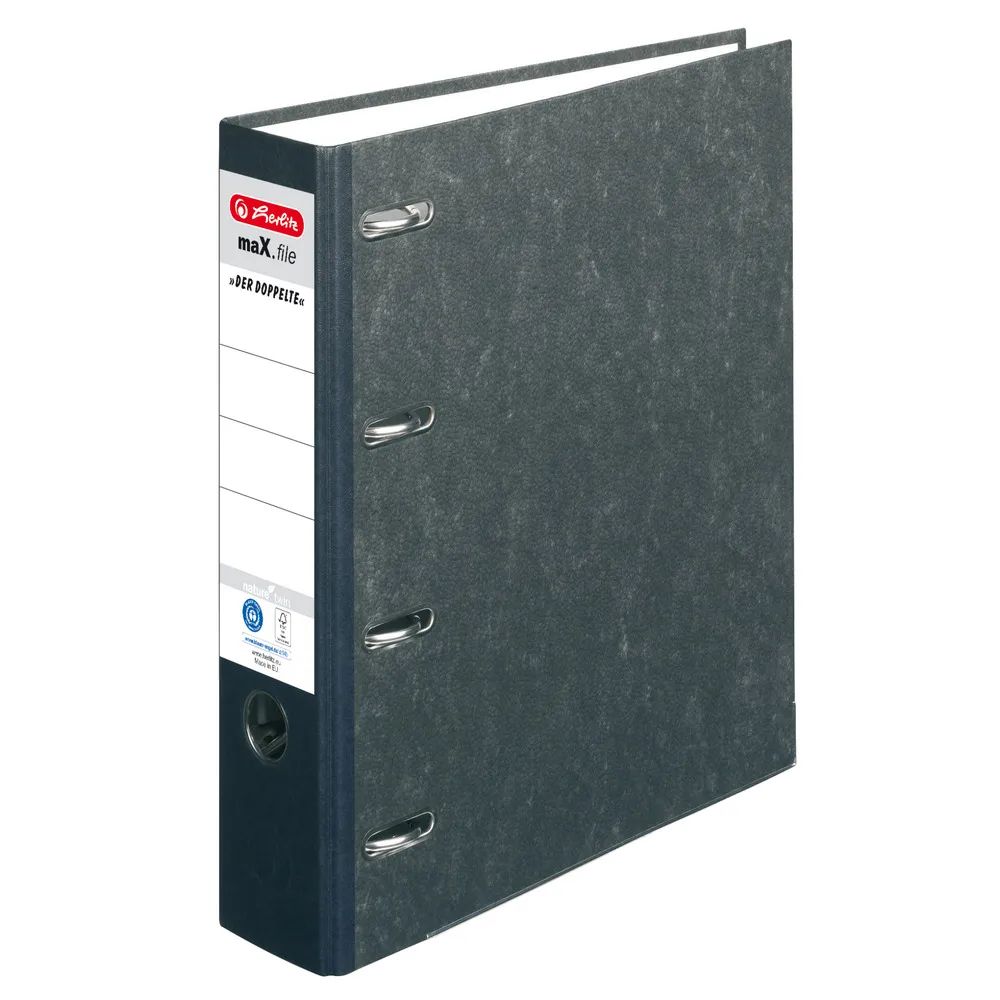 herlitz Doppelordner maX.file nature A4 7cm schwarz