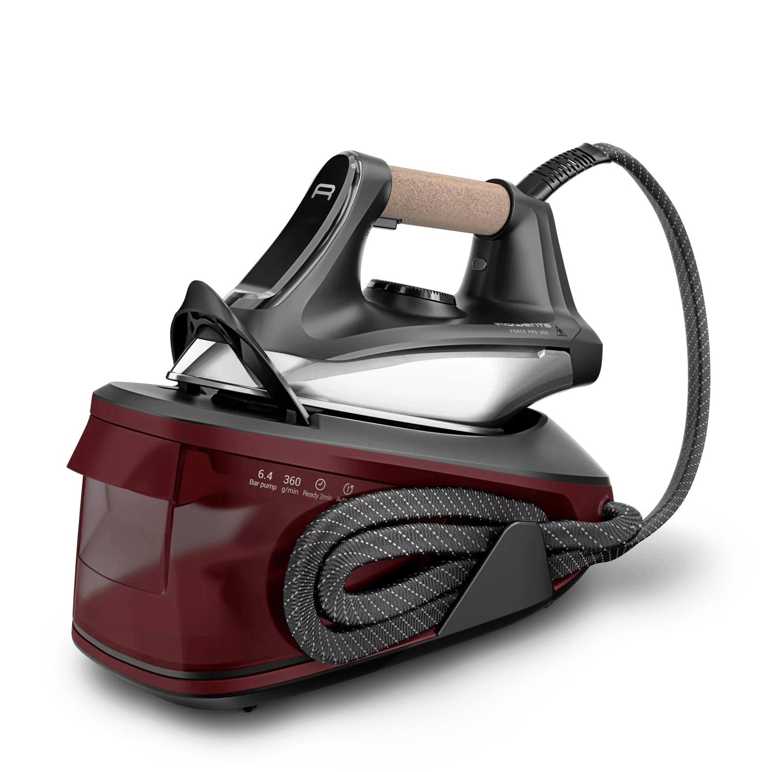 Rowenta VR7443 Dampfbügelstation Force Pro 350 - Schwarz & Dunkelrot