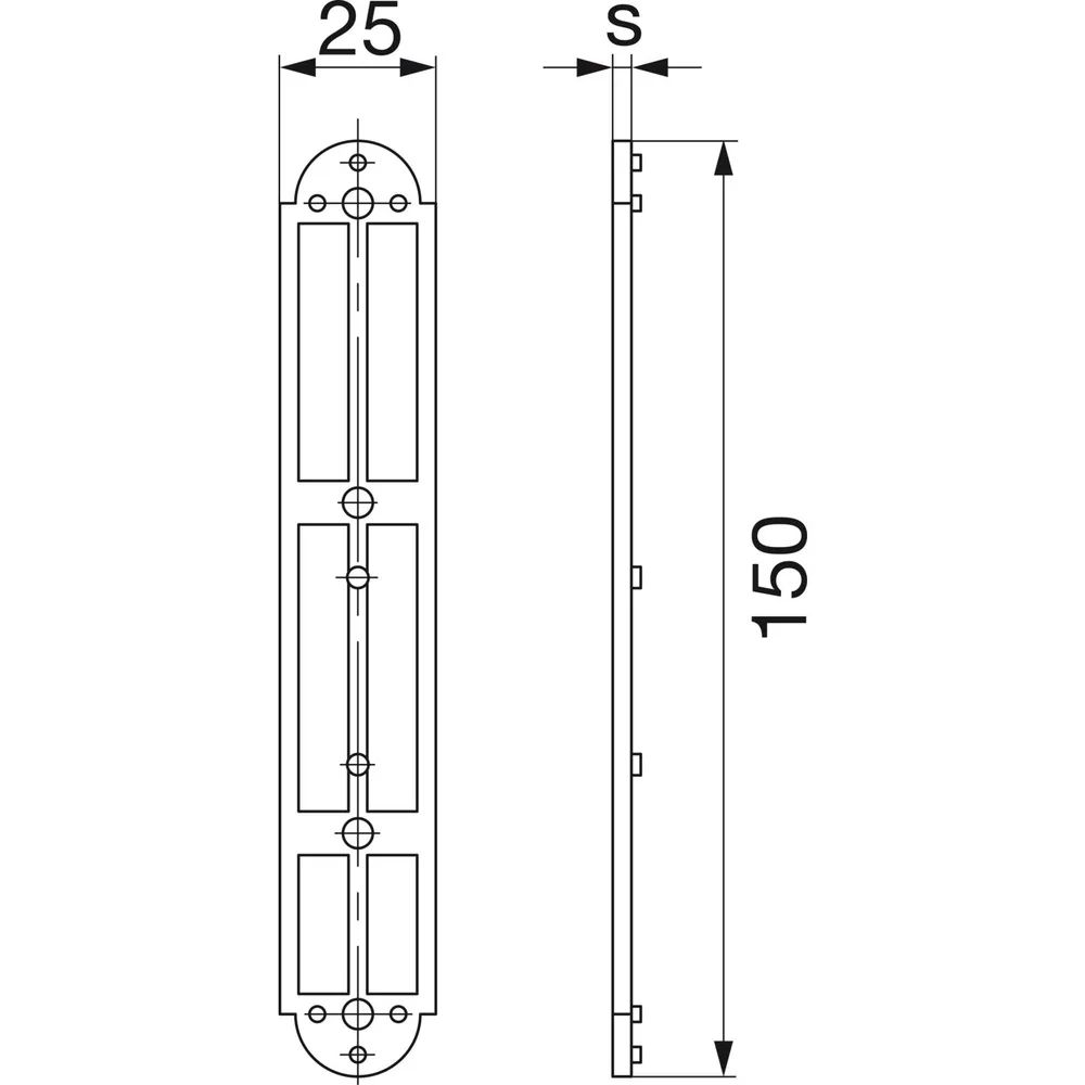 MACO RUSTICO Unterlage für Ladenplattenkloben MV Abstand 13 mm, 3 mm, schwarz