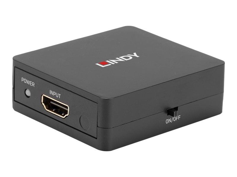 Lindy Compact 2 port HDMI 18G splitter - Video-/Audio-Splitter