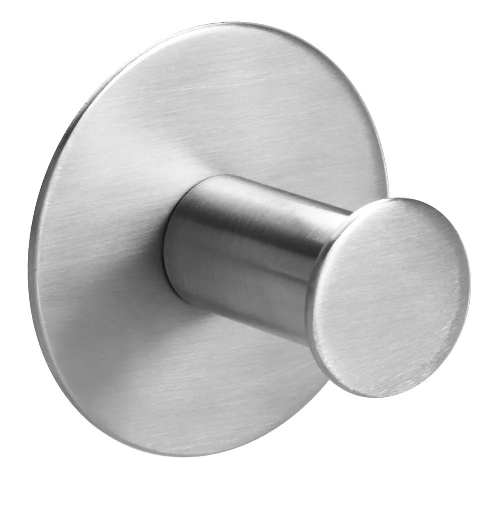 tesa® Powerbutton Haken Classic, Edelstahl, selbstklebender