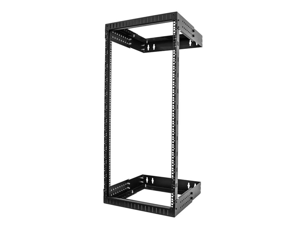 StarTech.com 24HE Netzwerkschrank 19 Zoll für Wandmontage - Einstellbare Tiefe 30 - 50 cm - 2 Pfosten Open Frame Serverschrank/Wandrack/Server rack - Käfigmuttern & Schrauben (RACK-24U-20-WALL-OA)