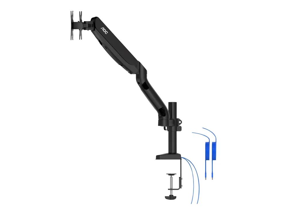 AOC AD110DX - Befestigungskit (Monitorarm, Klemmmontagesockel, Tischplattenbohrung) - einstellbarer Arm - für 2 LCD-Displays - Gasdruckfeder - Aluminiumlegierung - Schwarz - Bildschirmgröße: 33.02-80.01 cm (13"-31.5")