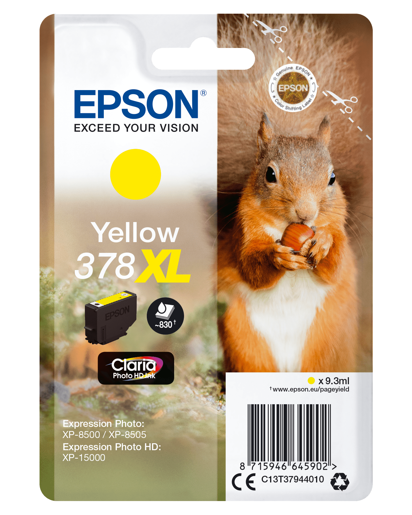 Epson 378 Tinte Eichhörnchen Single, XL, gelb