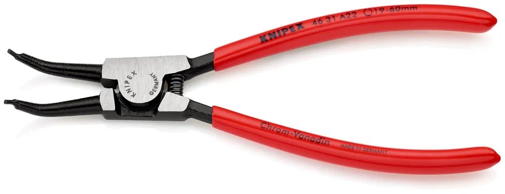 KNIPEX Sicherungsringzange für Außenringe auf Wellen 45° gewinkelt mit Kunststoff überzogen schwarz atramentiert 185 mm