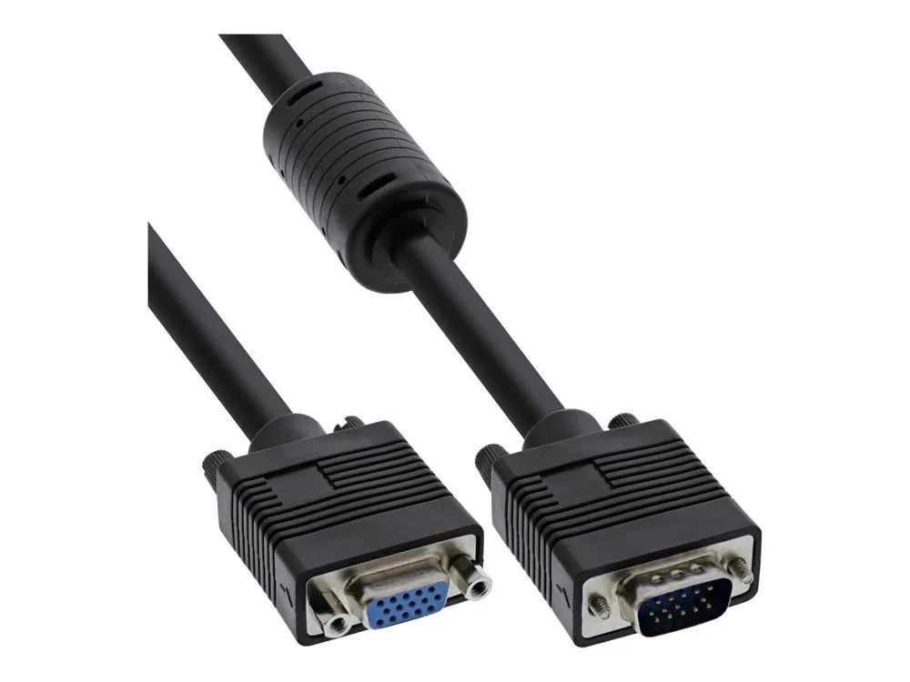 InLine S-VGA Verlängerung - 15pol HD Stecker / Buchse - schwarz - 0,3m