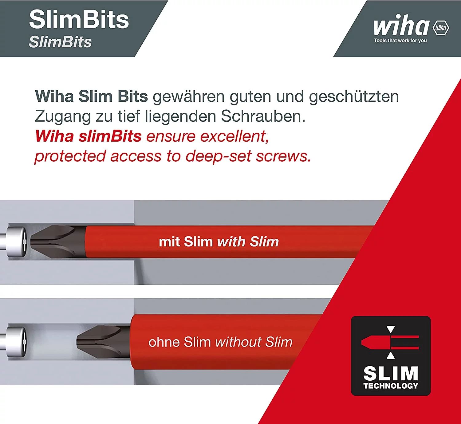 Wiha Schraubendreher mit Bit Magazin LiftUp electric Schlitz, Pozidriv, PlusMinus/Pozidriv