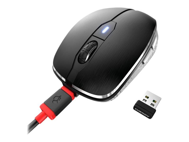 Cherry MW 8C ADVANCED - Maus - ergonomisch - optisch - 6 Tasten - kabellos - 2.4 GHz, Bluetooth 4.0 - kabelloser Empfänger (USB)