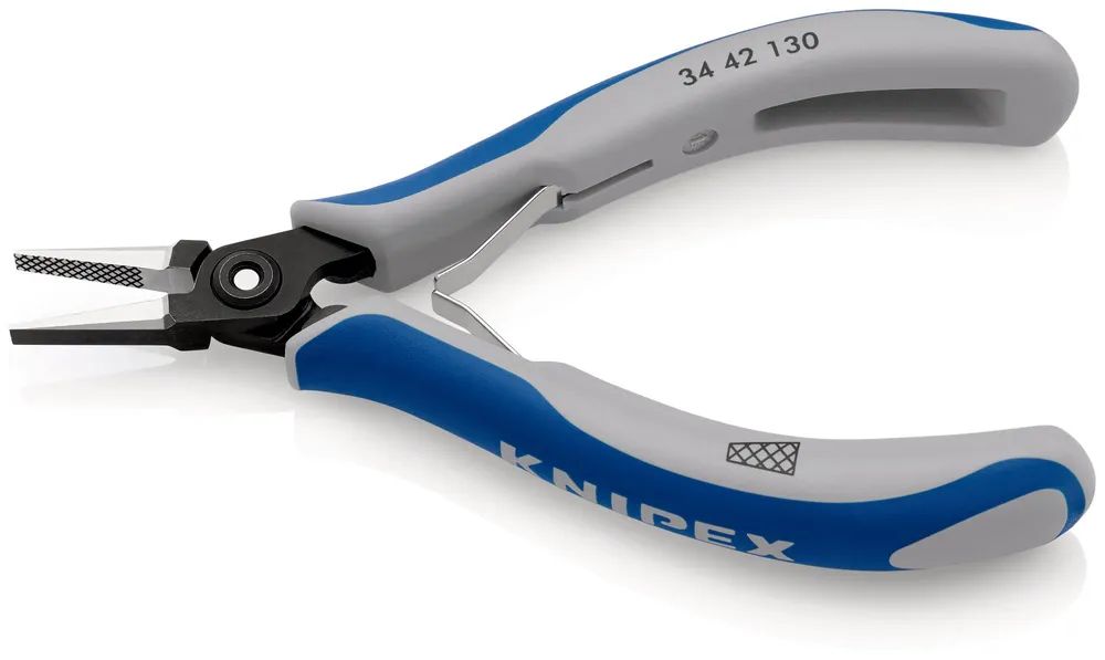 KNIPEX Präzisions-Elektronik-Greifzange mit Mehrkomponenten-Hüllen brüniert 130 mm