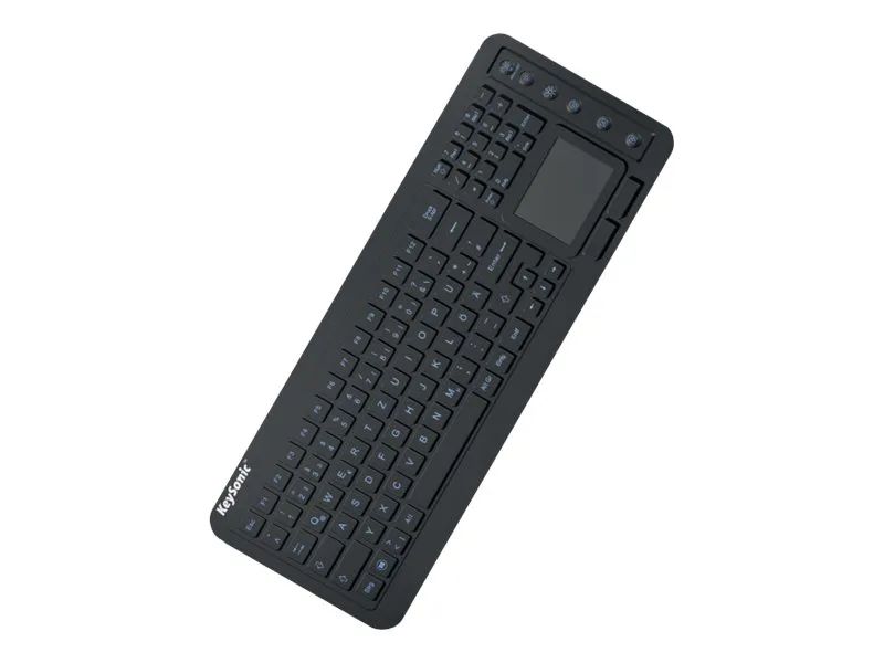 KeySonic KSK-6231 INEL (UK) Hygienetastatur - Industrietastatur - Beleuchtung - Touchpad - Schwarz - 2 Maustasten - USB - Wasserdicht IP68 - Volle Größe (100%) - Kabelgebunden - USB - Membran Key Switch - QWERTY - Schwarz