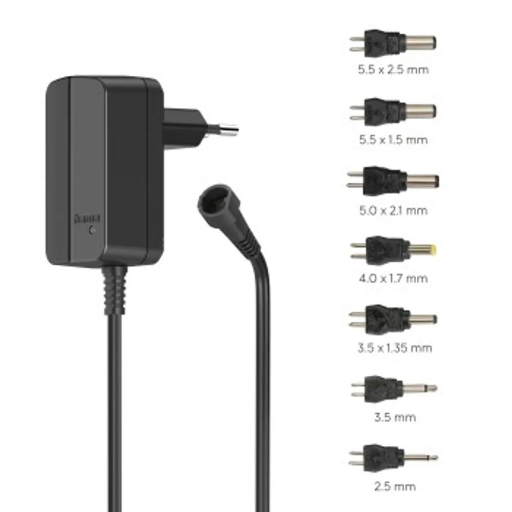 Hama Schaltnetzteil universal, einstellbar, 300mA, 3,6W, max. 12V, 7 Adapter