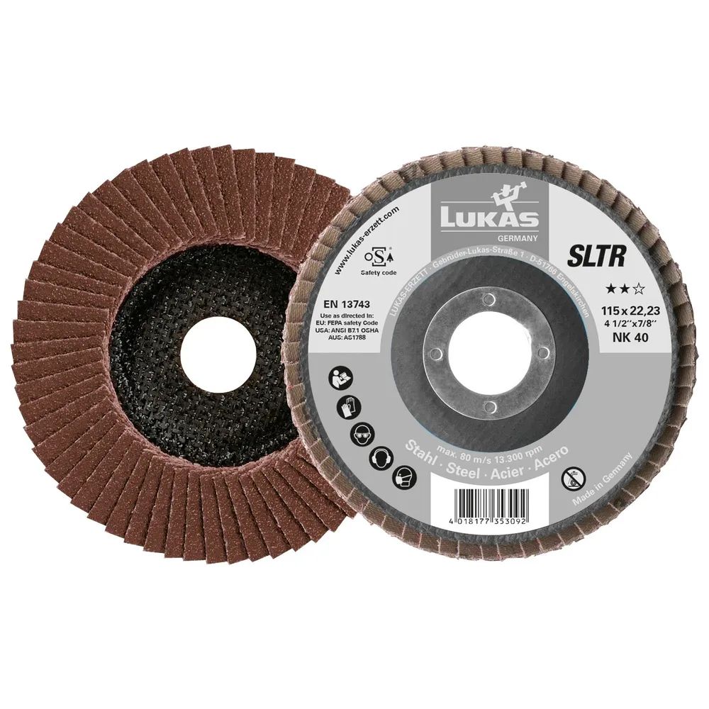 LUKAS Schleiflamellenteller SLTR Normalkorundø125 mm Korn 120