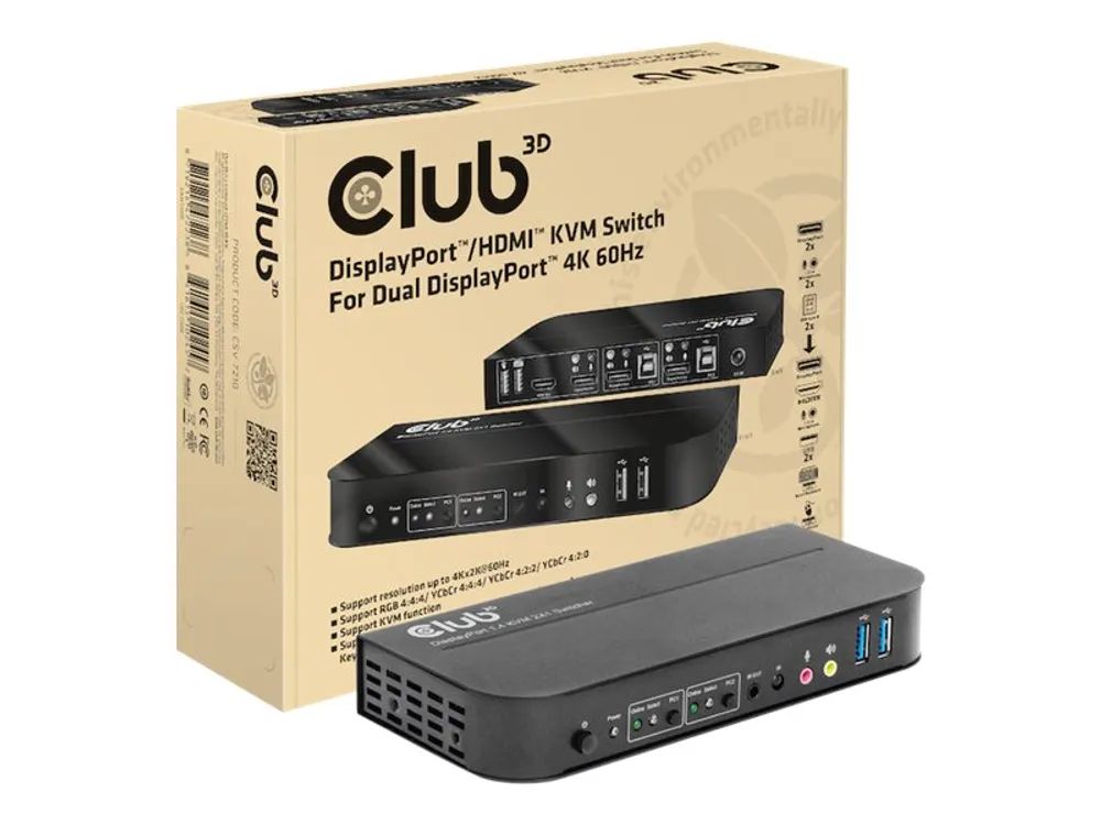 Club 3D CSV-7210 - KVM-/Audio-Switch - 2 x KVM/Audio