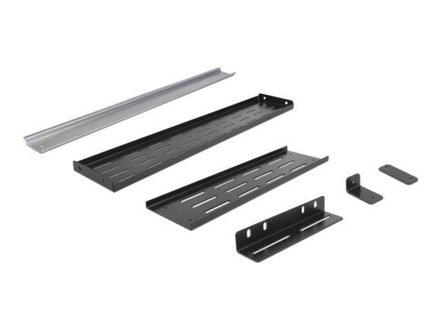 Delock DIN-Schienenmontagekit - Rack montierbar - Schwarz - 4U - 48.3 cm (19")