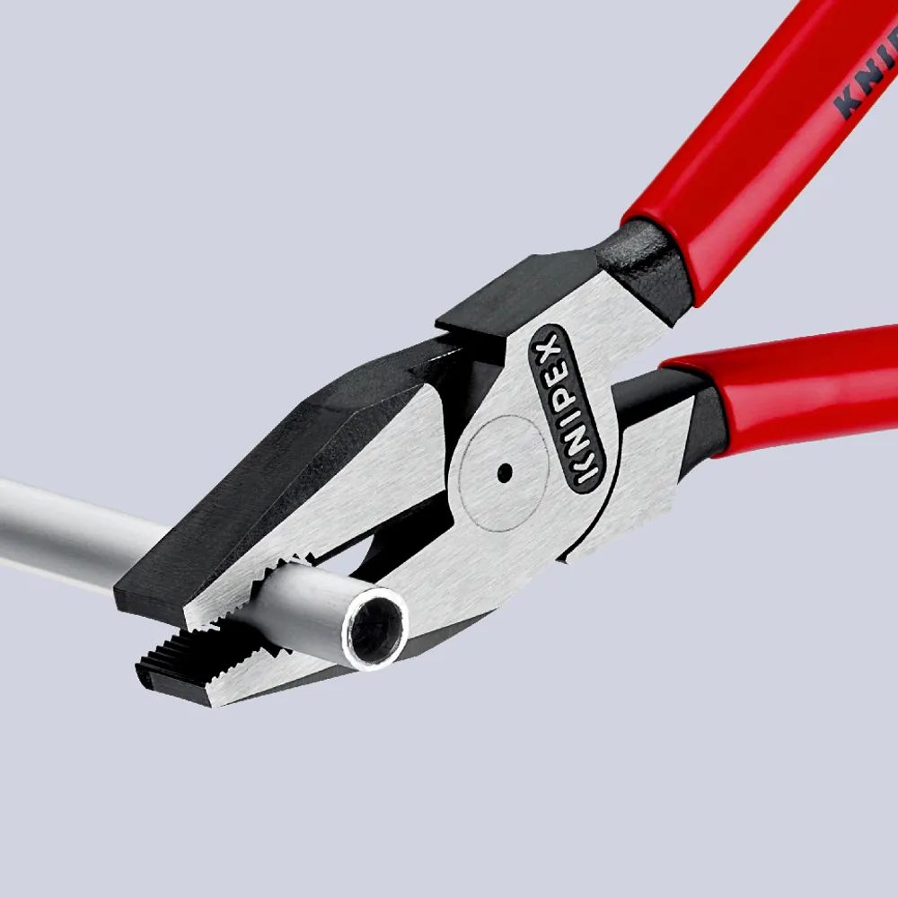 KNIPEX Kraft-Kombizange mit Kunststoff überzogen schwarz atramentiert 180 mm