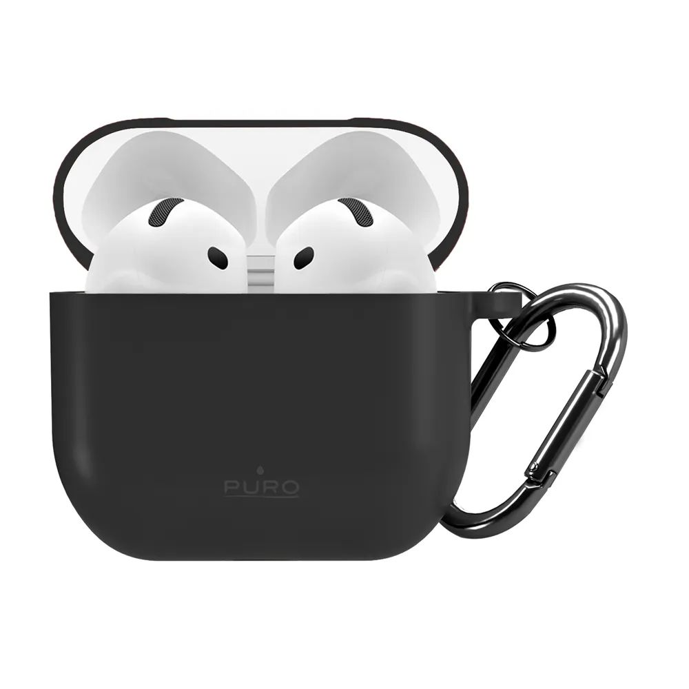 PURO ICON Silikon Hülle für AirPods 4, schwarz
