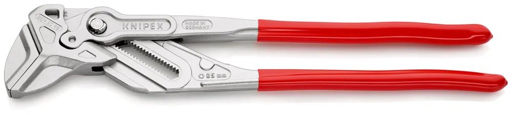 KNIPEX Zangenschlüssel XL Zange und Schraubenschlüssel in einem Werkzeug mit Kunststoff überzogen verchromt 400 mm