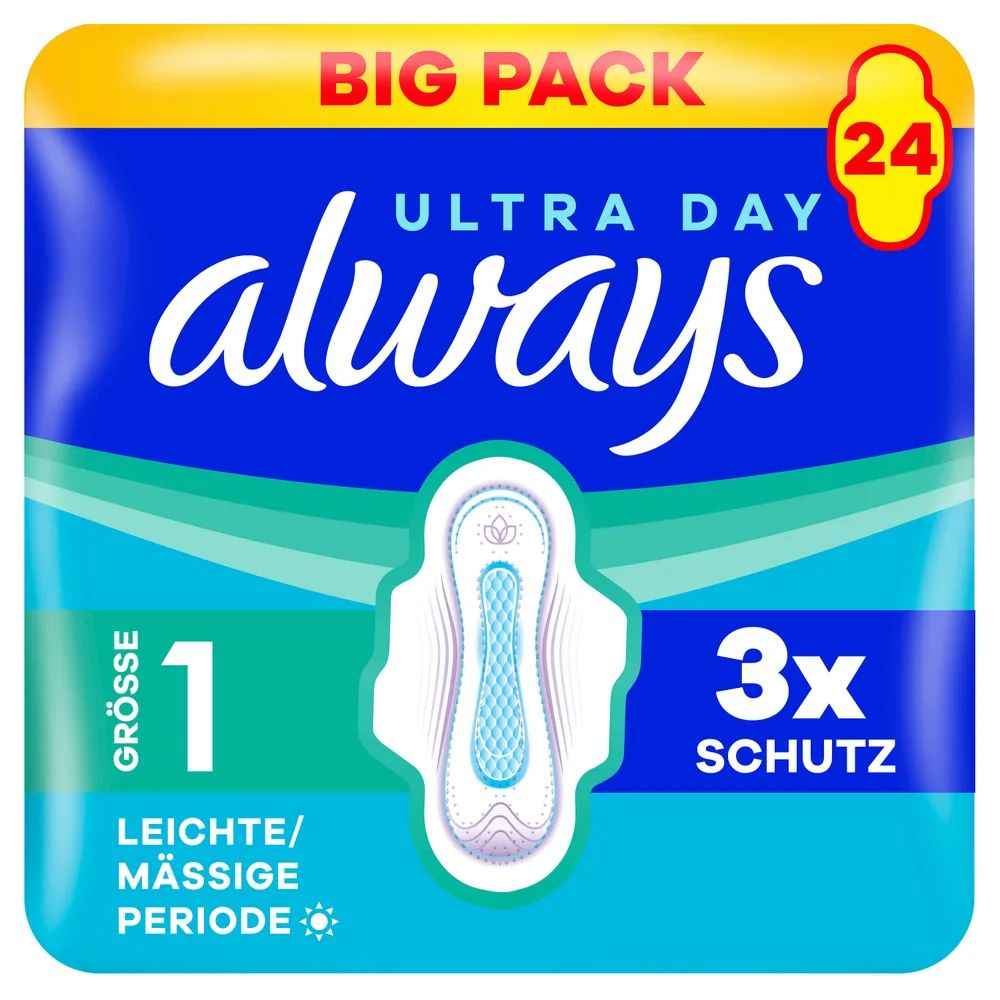 always Ultra Binde - Größe 1 - Normal mit Flügeln BigPack 24