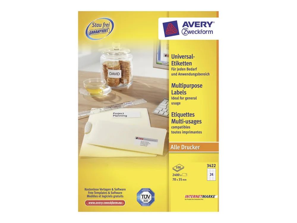 Avery Zweckform Avery - Weiß - 70 x 35 mm 2400 Etikett(en) (100