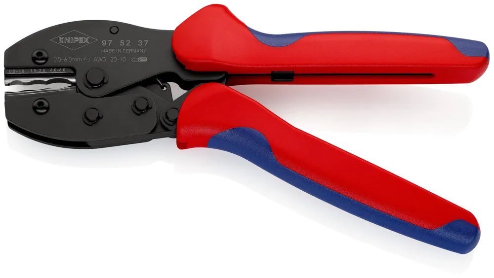 KNIPEX PreciForce® Crimpzange mit Mehrkomponenten-Hüllen brüniert 220 mm
