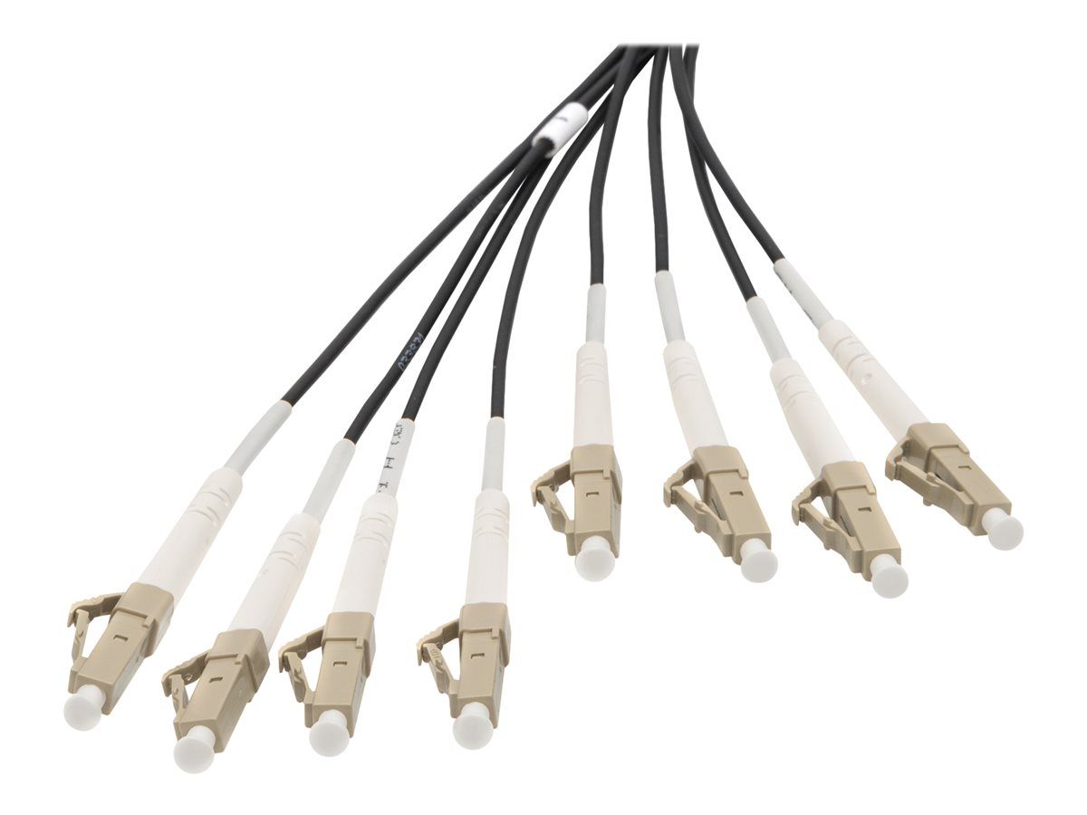 DIGITUS Vorkonfektionierte Glasfaser Universal Breakout Kabel, Multimode OM4, 8 Fasern, LC/UPC - LC/UPC