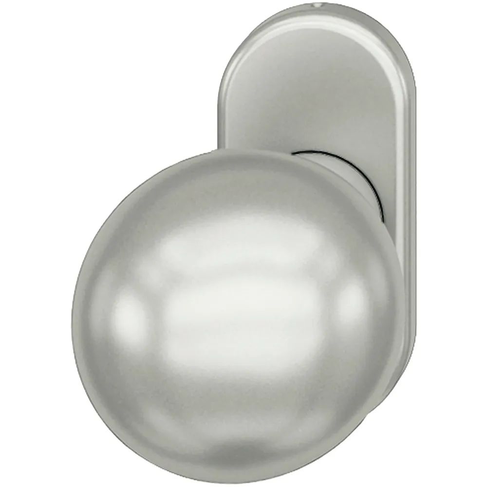 FSB Türknopf 07 0802 - auf Rosette, ø 50 mm gerade, fest vernietet, silber elox.