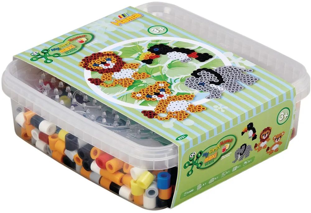 Malte Haaning Plastic A/S HAMA Maxi Perlen Dose Wilde Tiere 600 St