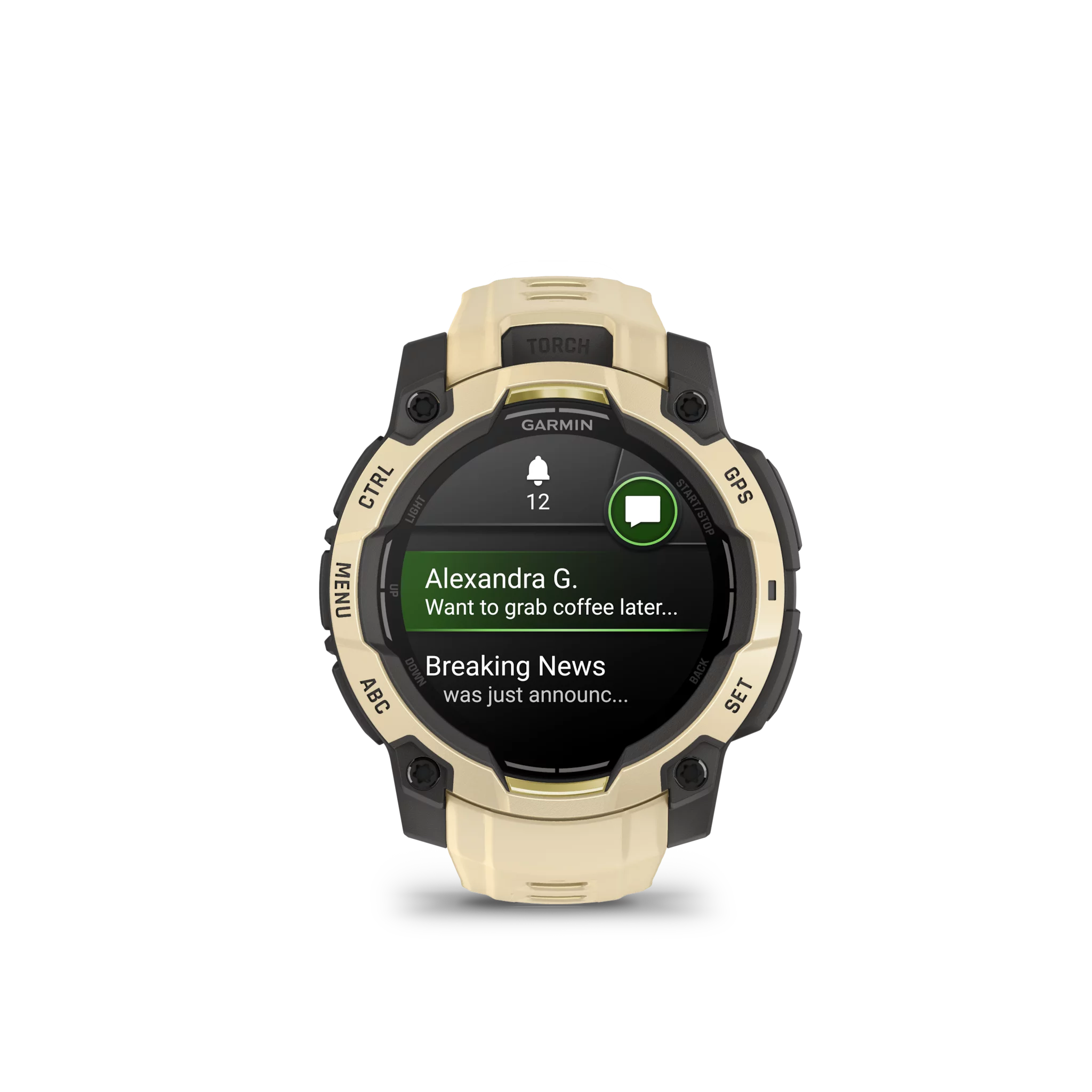 Garmin Instinct 3 AMOLED, 45mm Grau/Citrine mit Silikon-Wechselarmband, 22mm