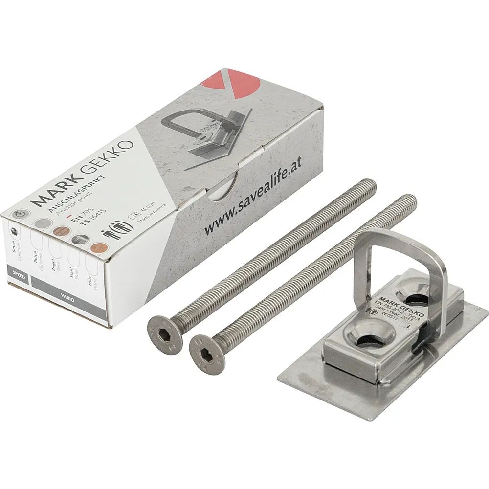 MARK Anschlagpunkt Gekko Vario EN795 95x50x14 mm zum Einsatz in Ziegel