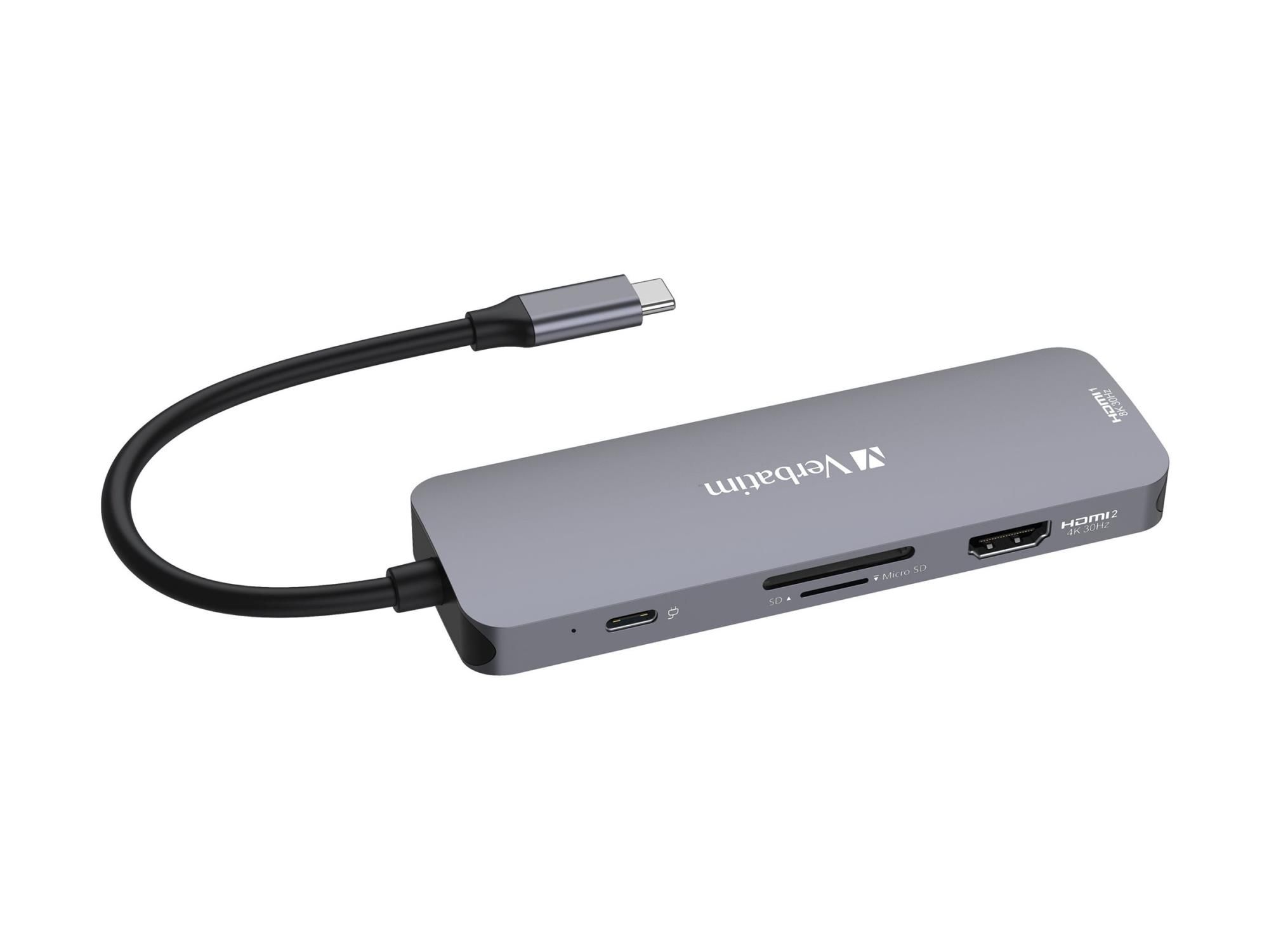 Verbatim CMH 08 - Hub - 1 x HDMI + 1 x USB-C (Spannungsversorgung)