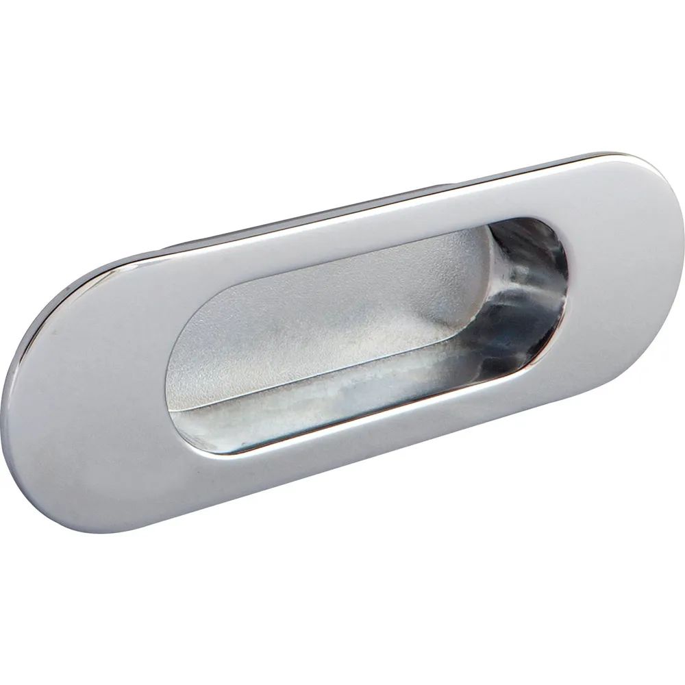 Estamp Muschelgriff Zalya Breite 151 mm, Einlassmaß 102 x 25 mm, ZN verchromt poliert