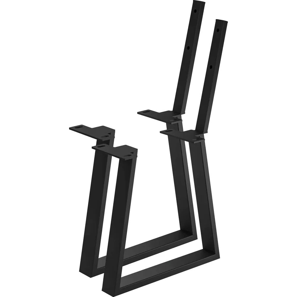 Edi Light GmbH  Bankkufe Etsi Trapez mit Lehne, Breite 480 mm, Stahl schwarz strukturiert