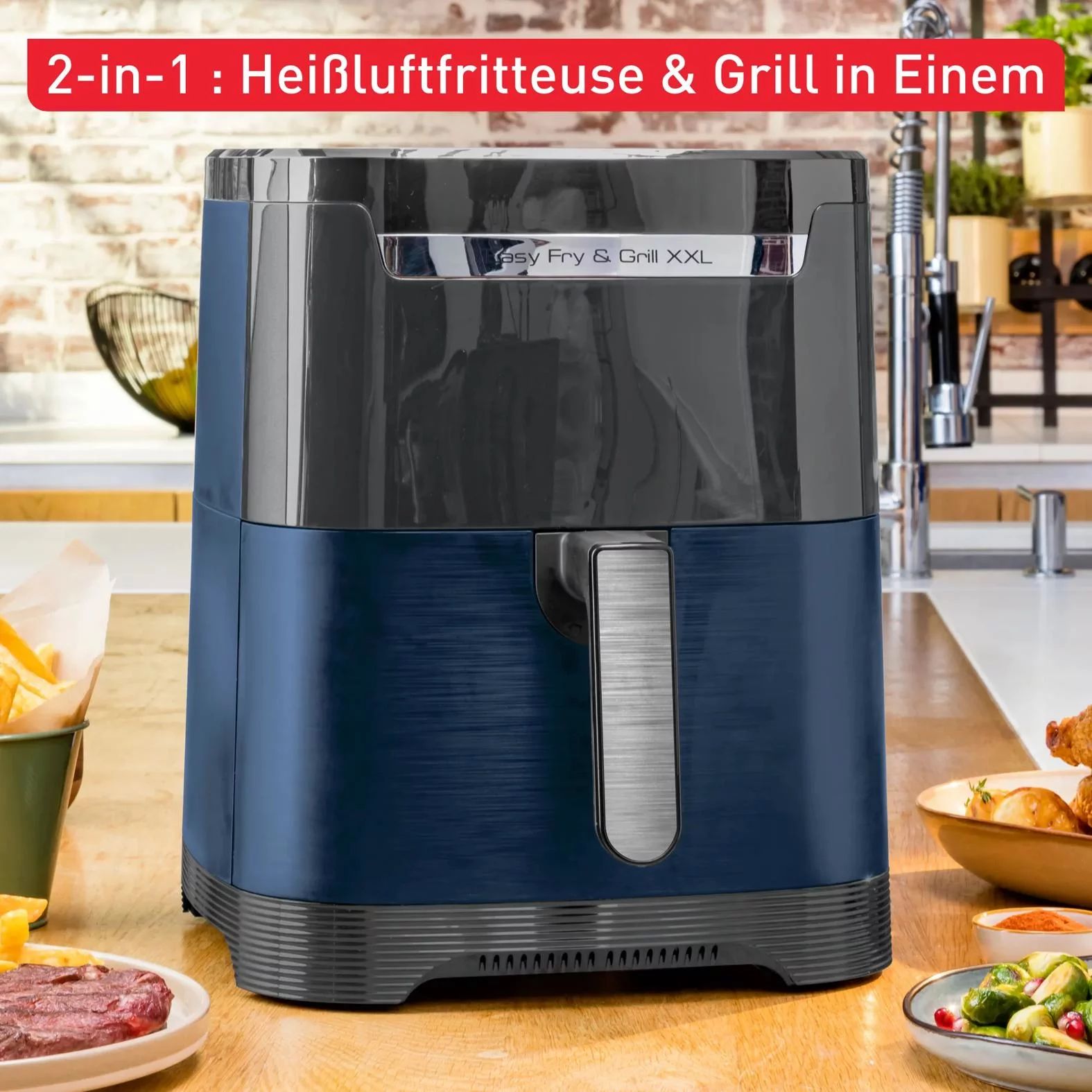 Tefal EY8014 Heißluftfritteuse Easy Fry & Grill XXL (6,2L) - Wanted Blue